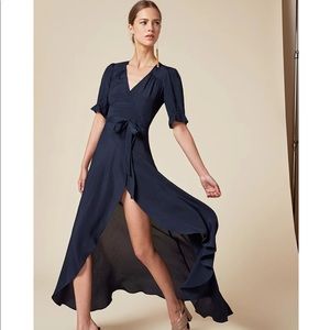 Reformation Addilyn Navy dress XS